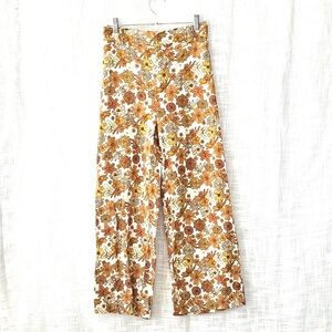 Rachel Zoe Linen Blend Floral Print Wide-Leg Pants